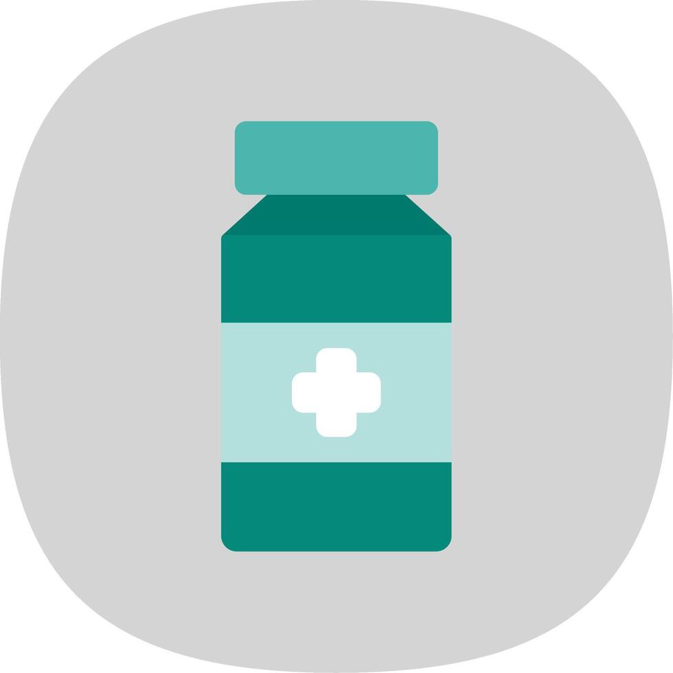 Pill Jar Flat Curve Icon Design vector