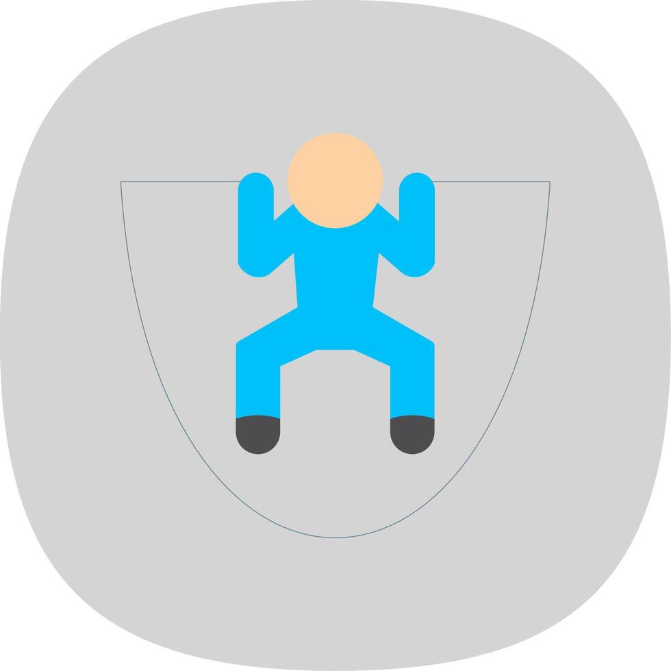 Skipping Flat Curve Icon Design vector