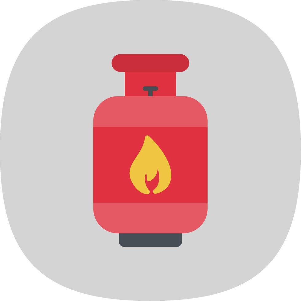 Gas Cylinder Flat Curve Icon Design vector