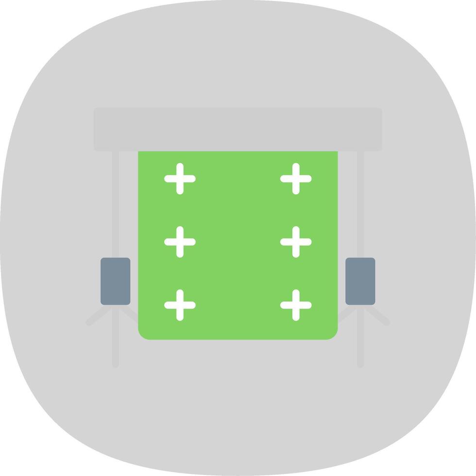 Green Screen Flat Curve Icon Design vector