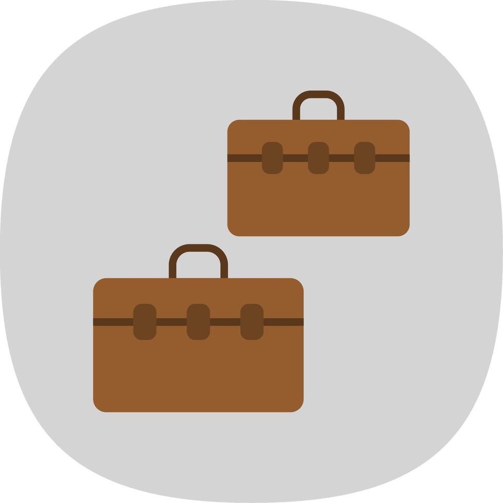 Suitcases Flat Curve Icon Design vector