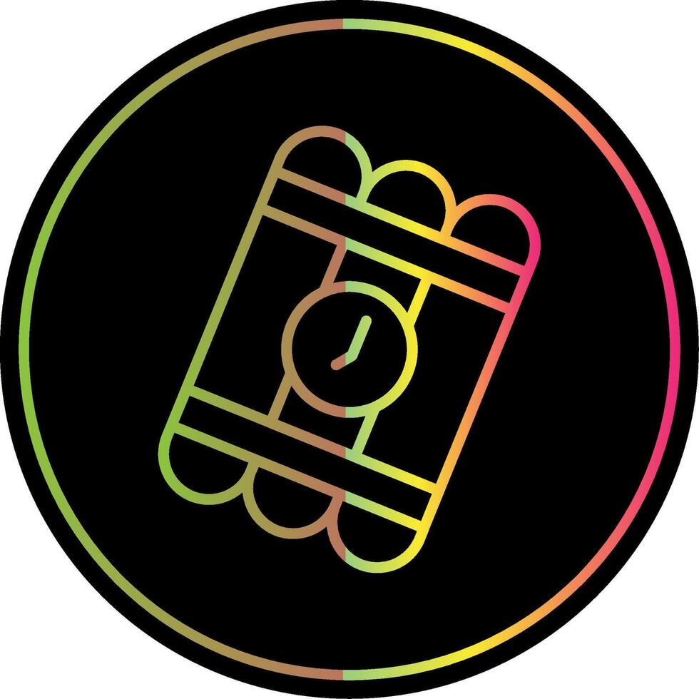 Bomb Line Gradient Due Color Icon Design vector