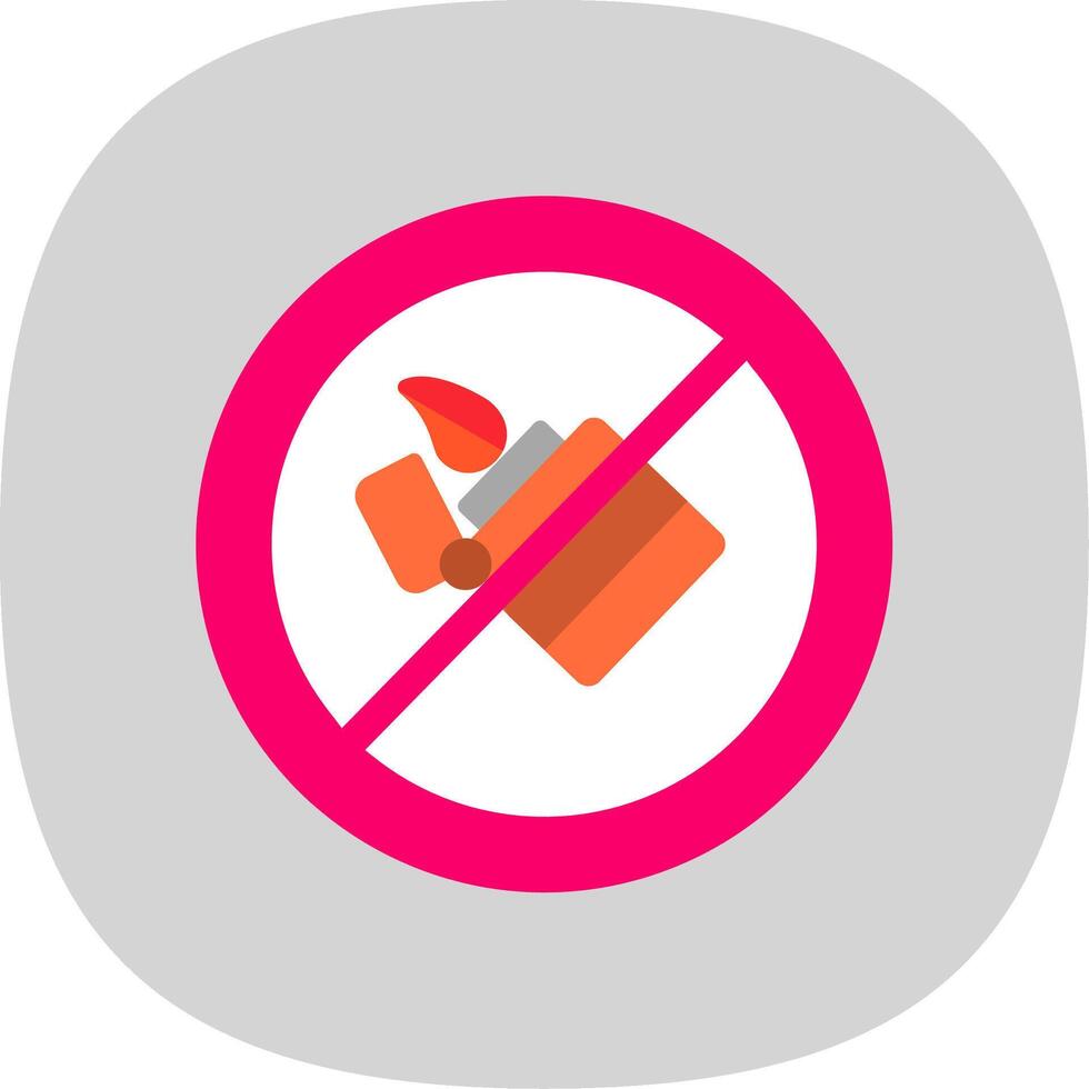 No Lighter Flat Curve Icon Design vector