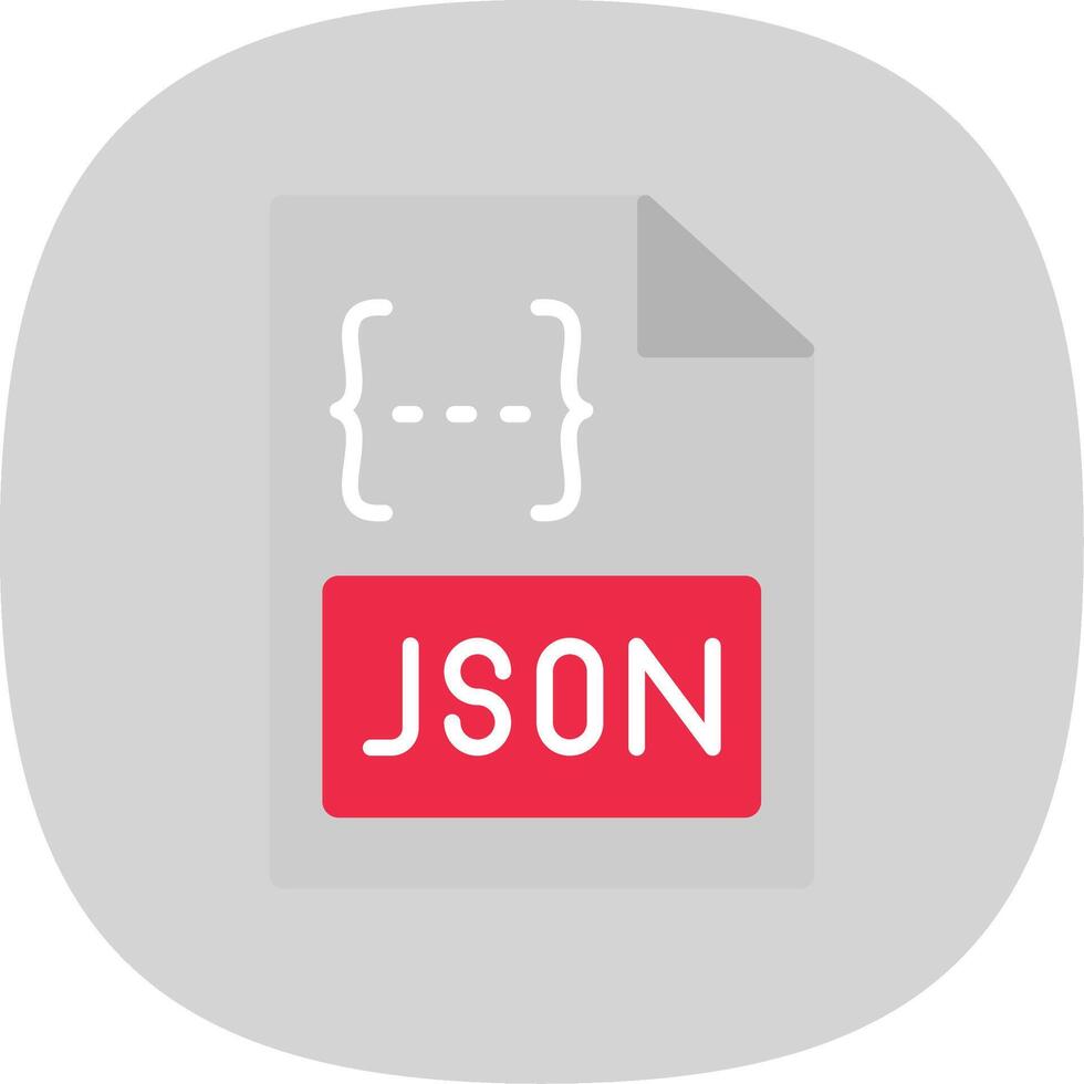 Json Flat Curve Icon Design vector