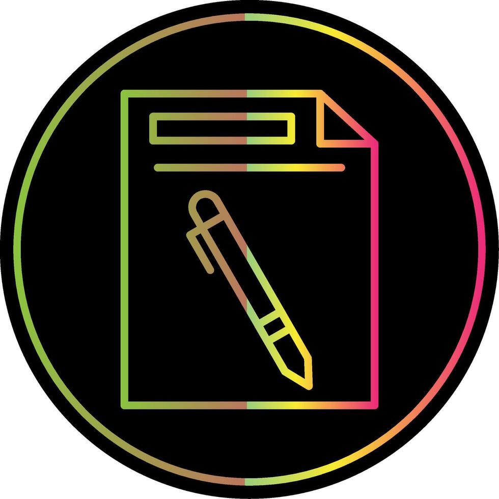 Pen And Paper Line Gradient Due Color Icon Design vector