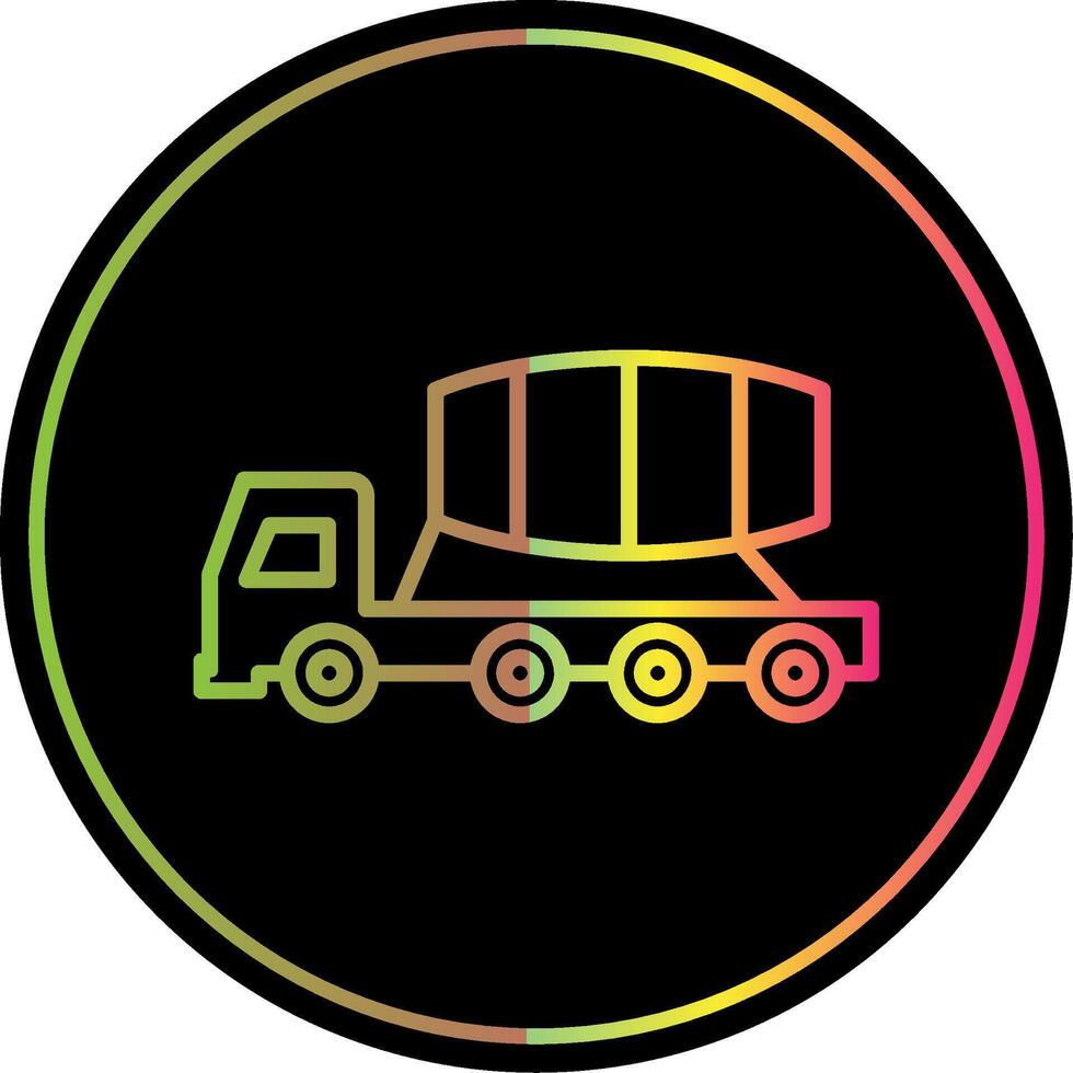 Cement Truck Line Gradient Due Color Icon Design vector