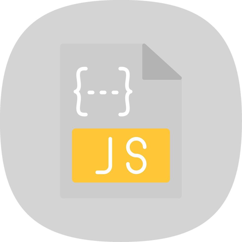 Js Flat Curve Icon Design vector