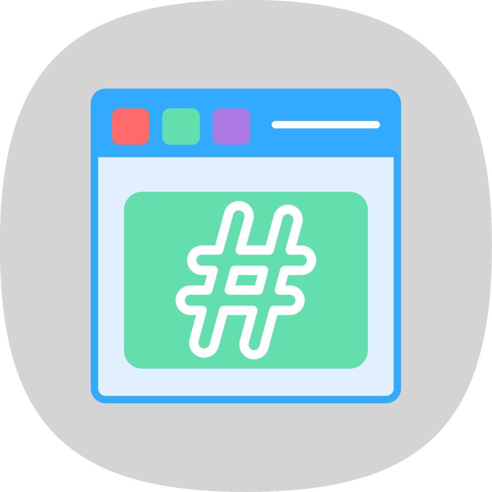 Hashtag Flat Curve Icon Design vector