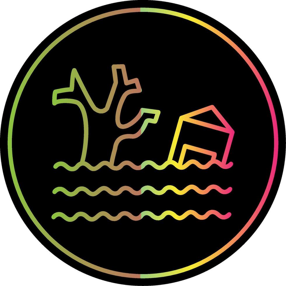 Flood Line Gradient Due Color Icon Design vector