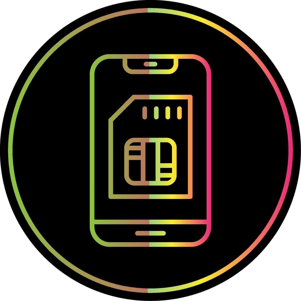 Sim Card Line Gradient Due Color Icon Design vector
