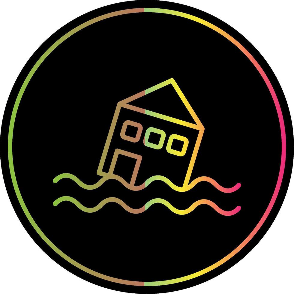 Flood Line Gradient Due Color Icon Design vector