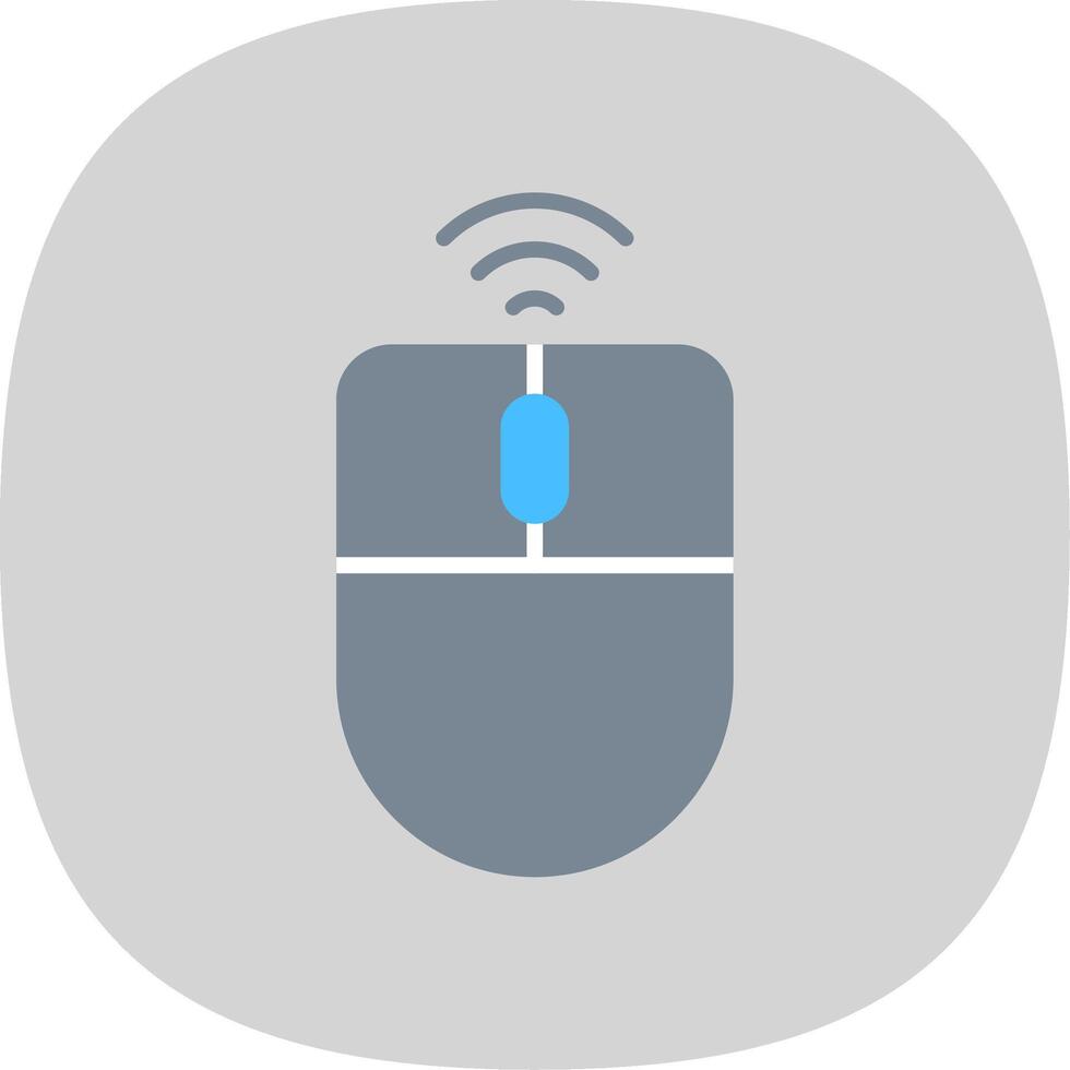 Wireless Mouse Flat Curve Icon Design vector