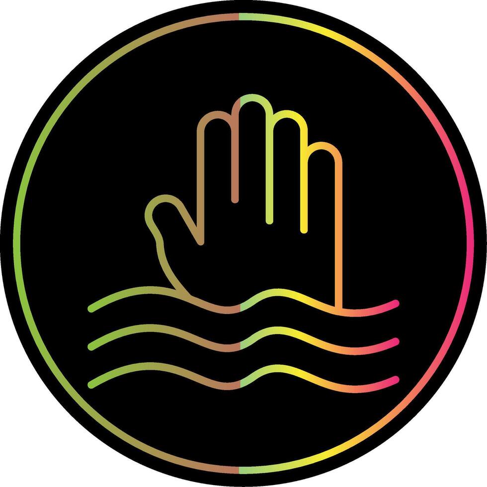 Sinking Line Gradient Due Color Icon Design vector