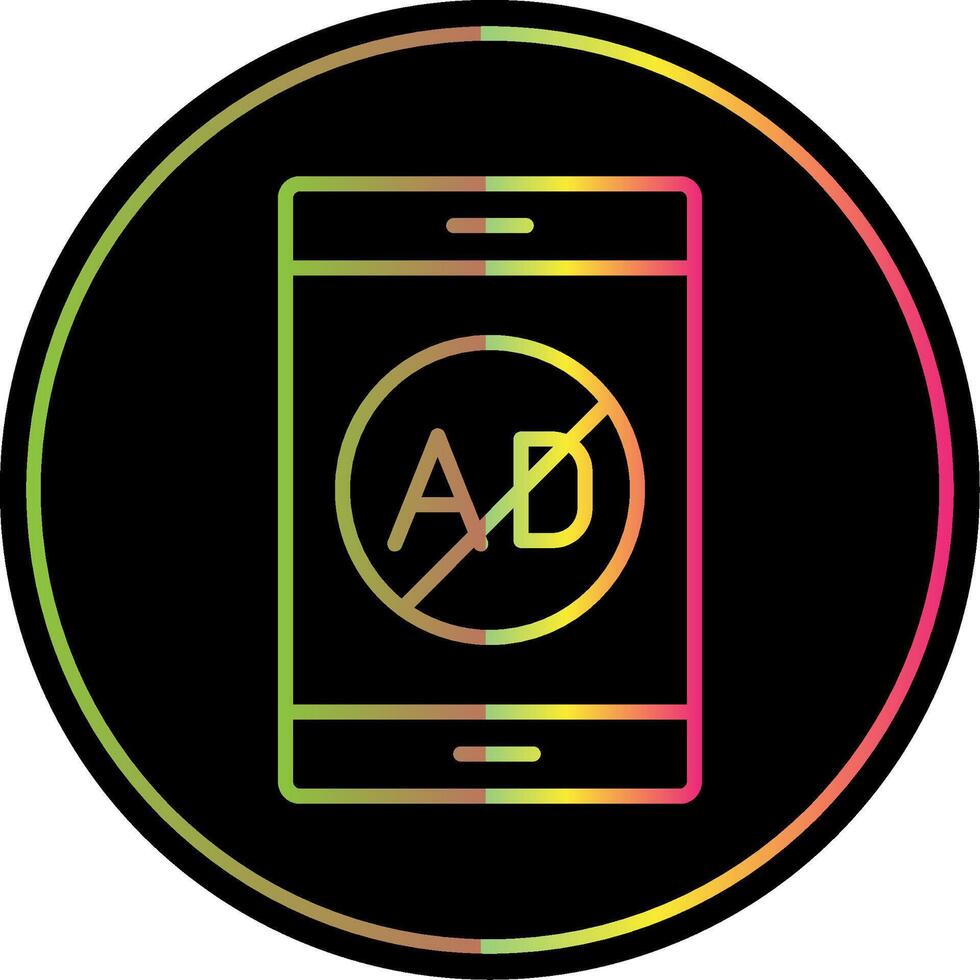 Ad Blocker Line Gradient Due Color Icon Design vector