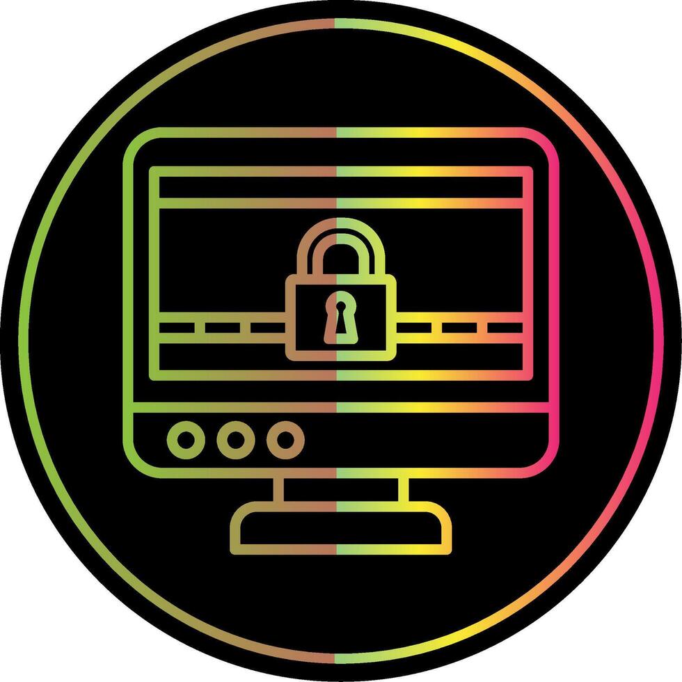 Ransomware Line Gradient Due Color Icon Design vector