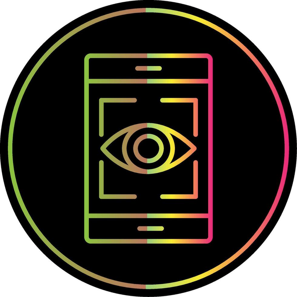 Eye Recognition Line Gradient Due Color Icon Design vector