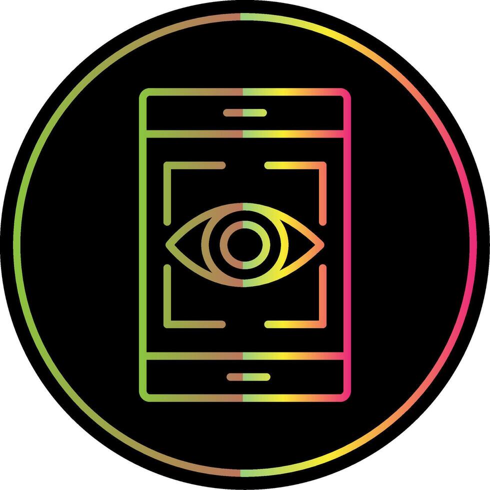 Eye Recognition Line Gradient Due Color Icon Design vector