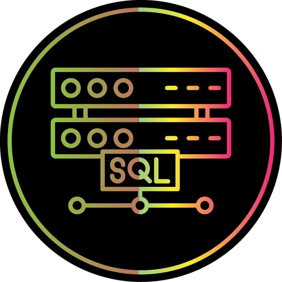 Sql Line Gradient Due Color Icon Design vector