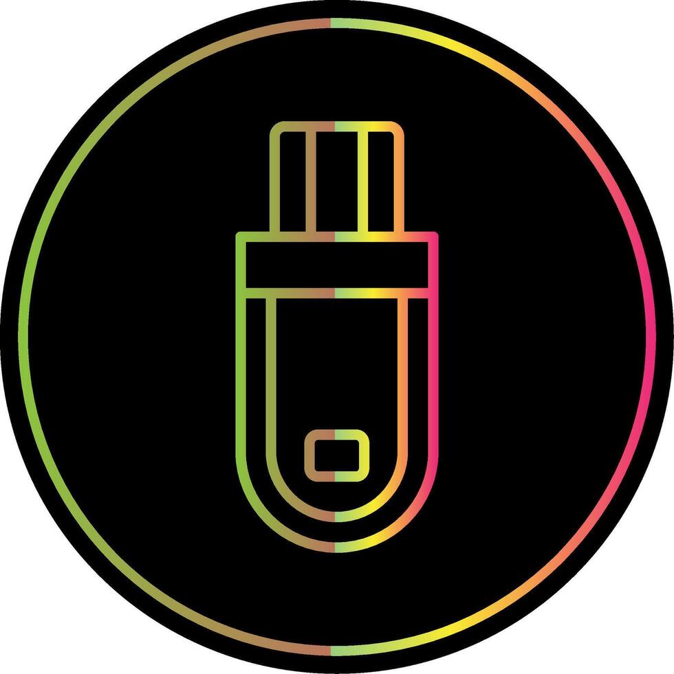 Flash Drive Line Gradient Due Color Icon Design vector