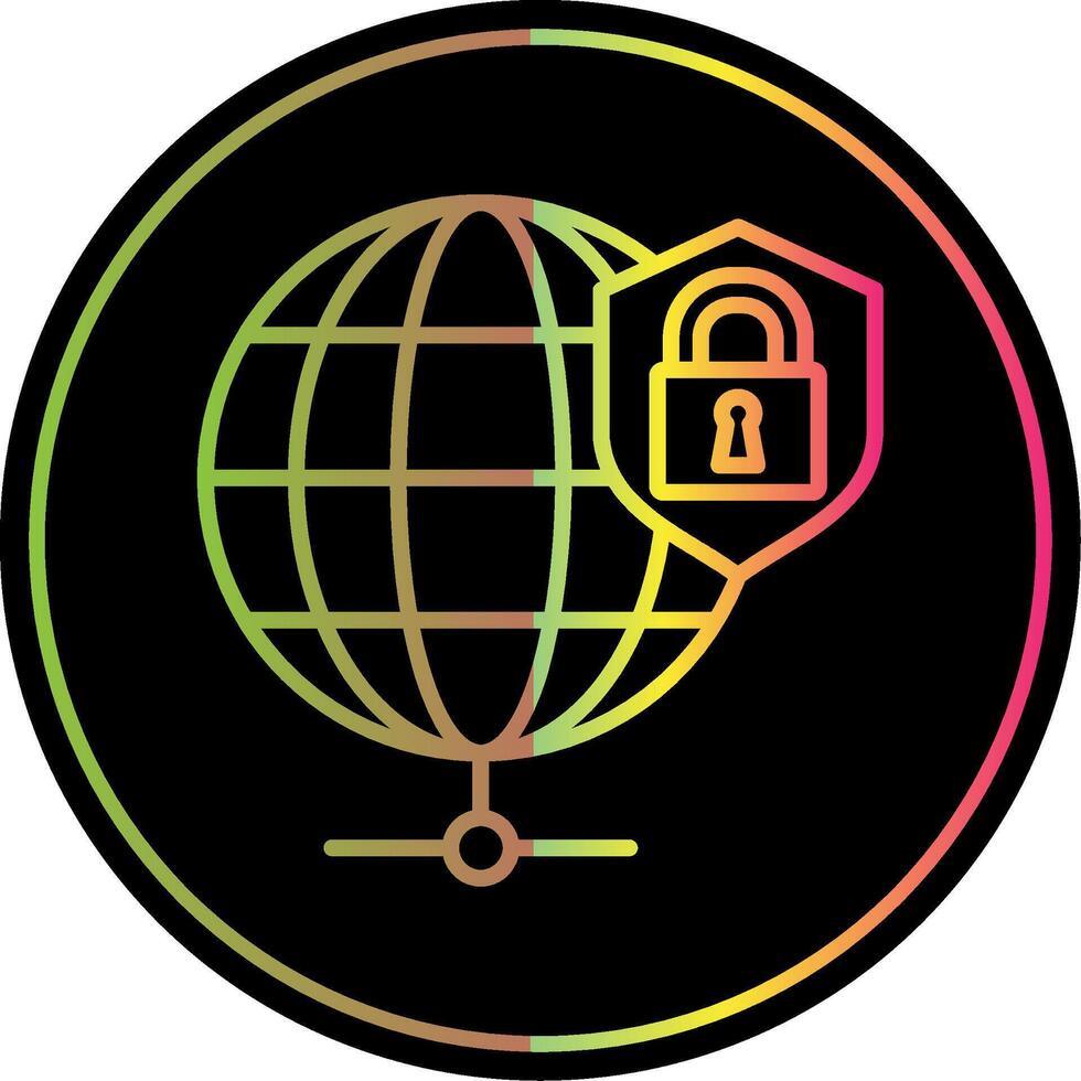 Global Security Line Gradient Due Color Icon Design vector