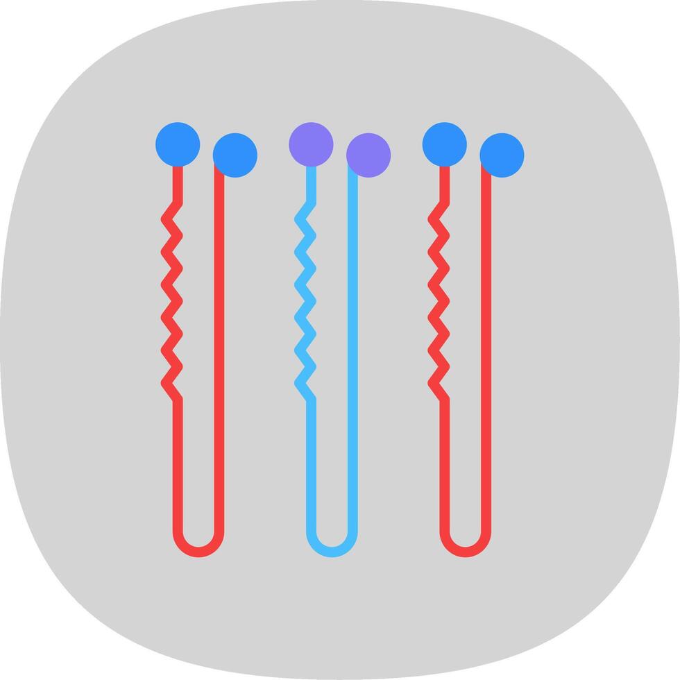 Bobby Pin Flat Curve Icon Design vector