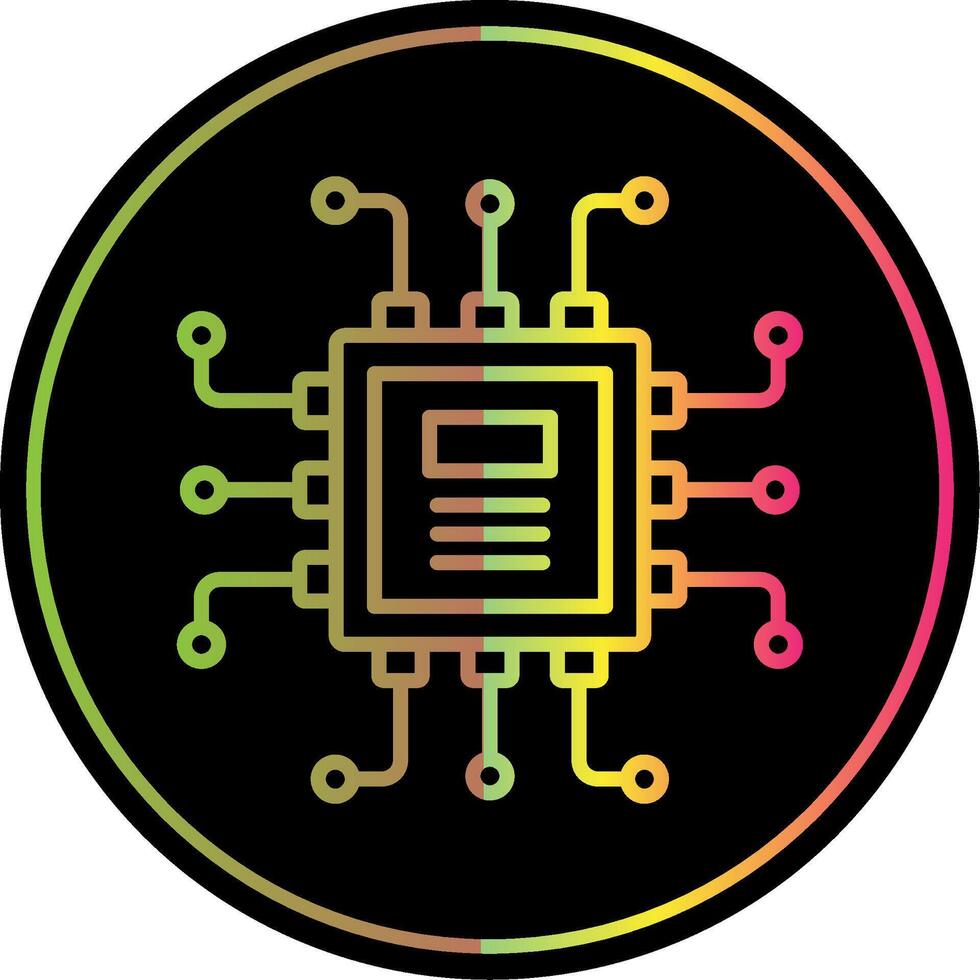 Chip Line Gradient Due Color Icon Design vector