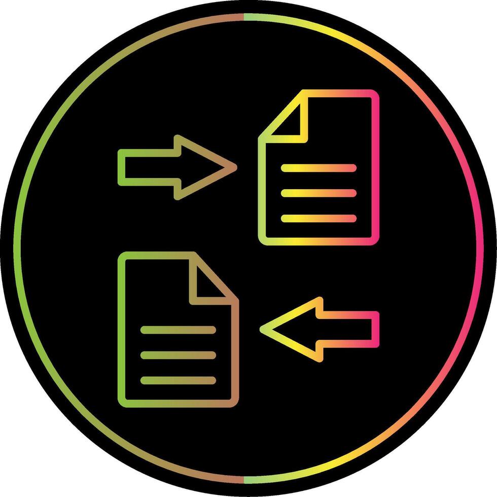 File Sharing Line Gradient Due Color Icon Design vector