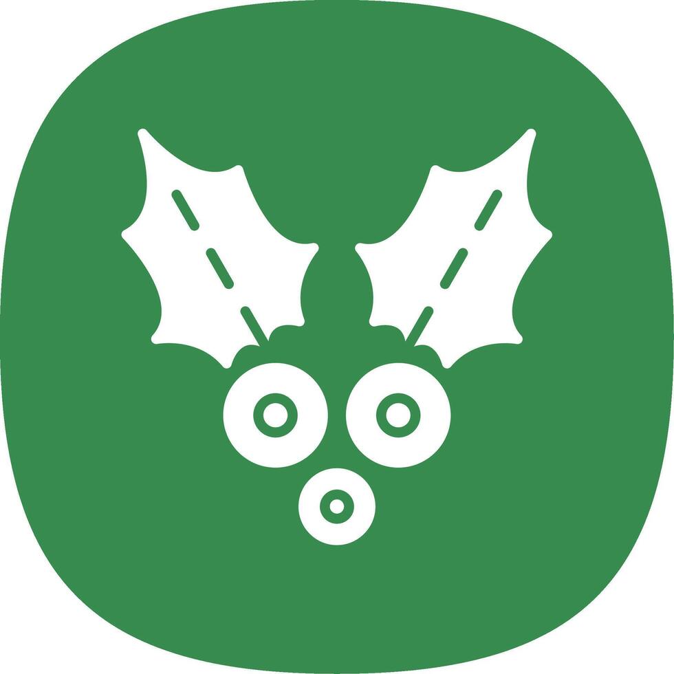 Holly Glyph Curve Icon Design vector