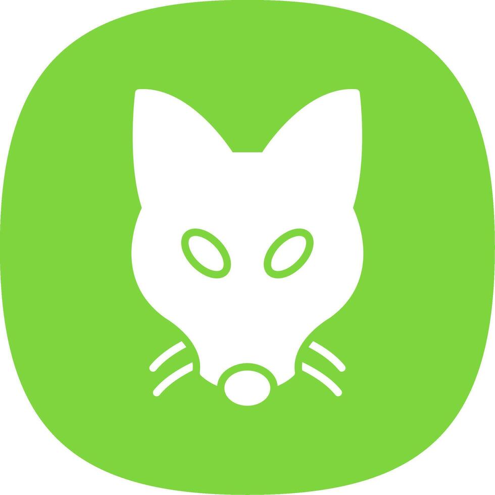 Fox Glyph Curve Icon Design vector