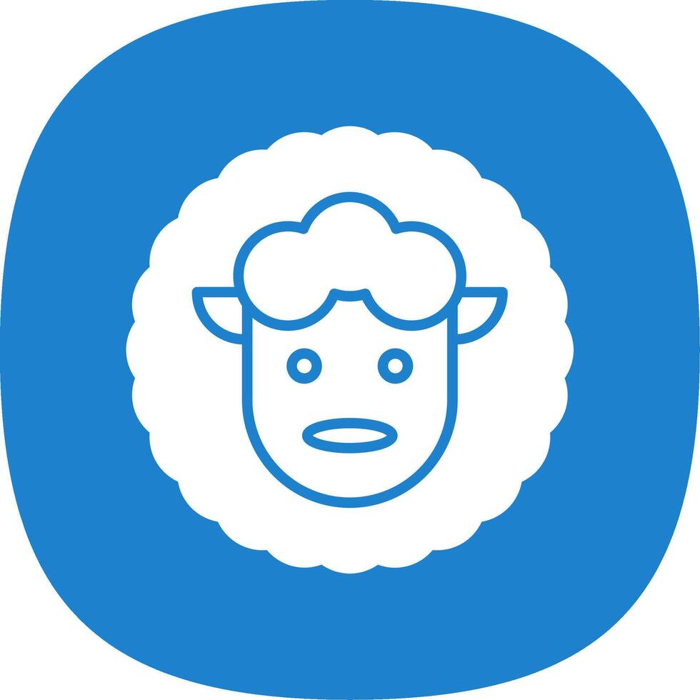 Sheep Glyph Curve Icon Design vector