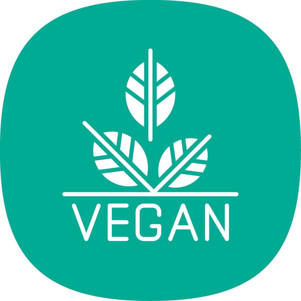 Vegan Glyph Curve Icon Design vector
