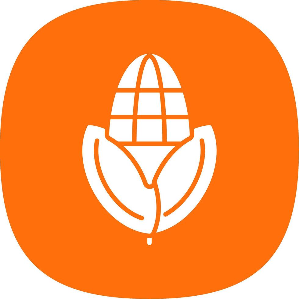 Corn Glyph Curve Icon Design vector
