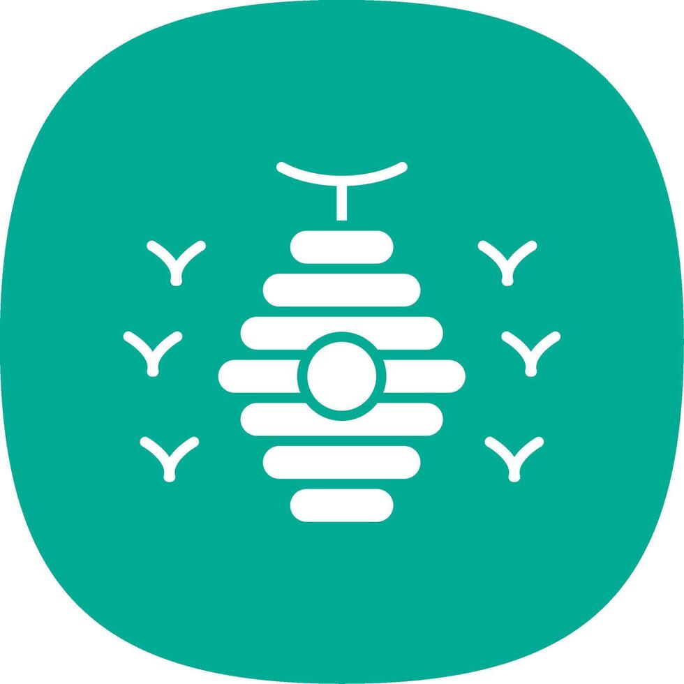 Bee Hive Glyph Curve Icon Design vector