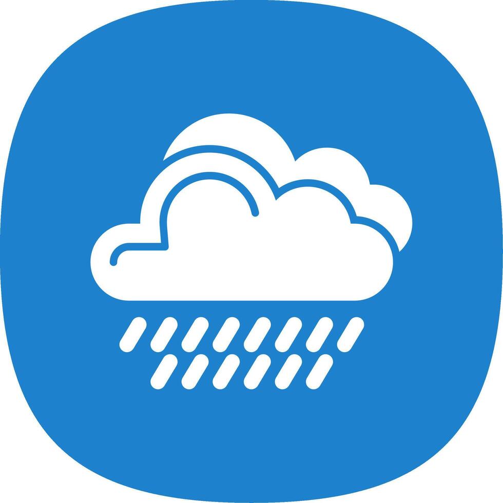 Rain Glyph Curve Icon Design vector