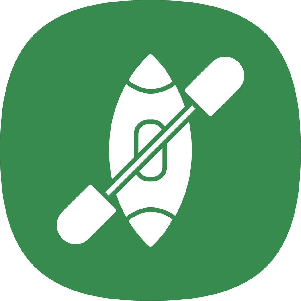 Kayak Glyph Curve Icon Design vector