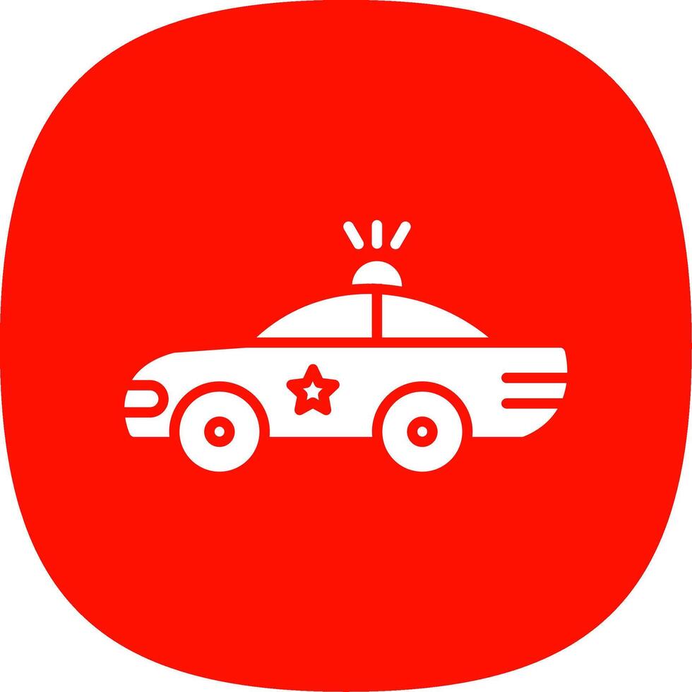Police Car Glyph Curve Icon Design vector