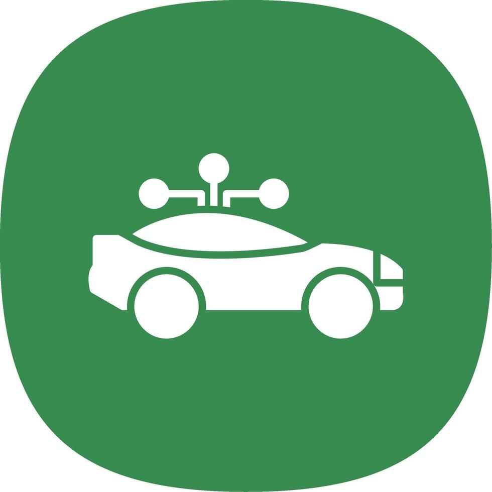 Smart Car Glyph Curve Icon Design vector