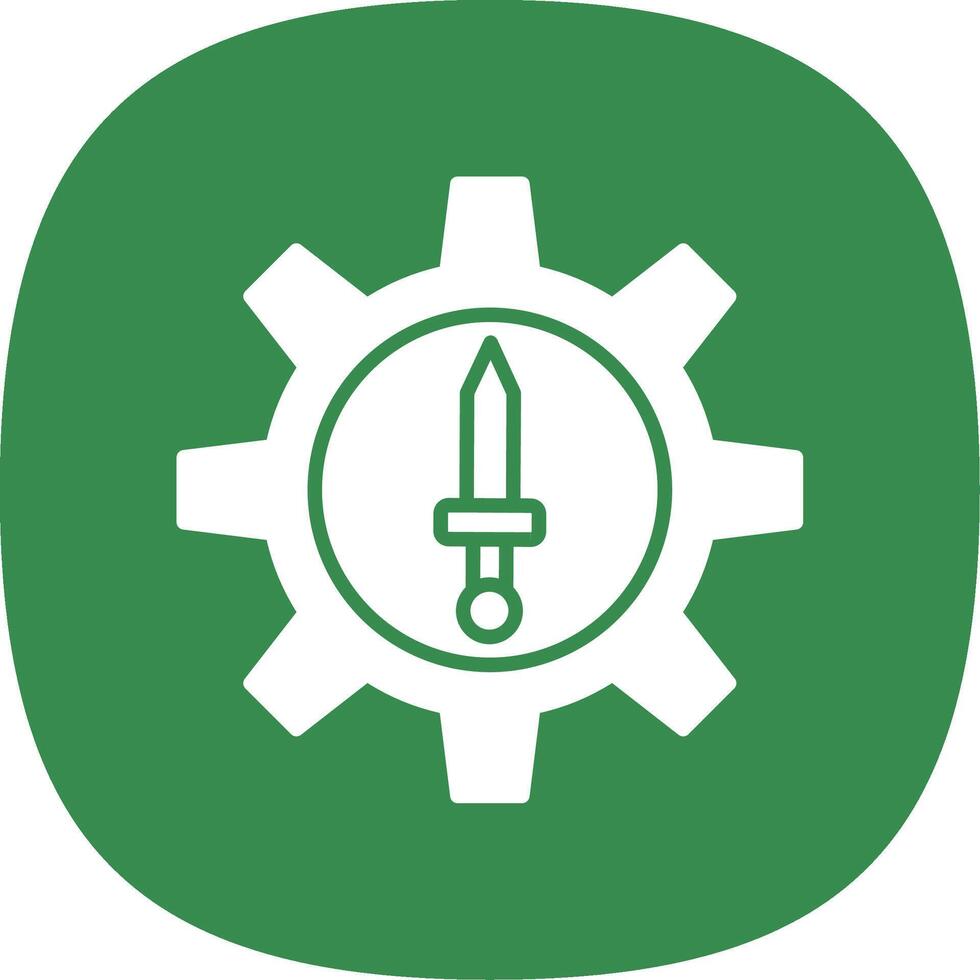 Attack Glyph Curve Icon Design vector