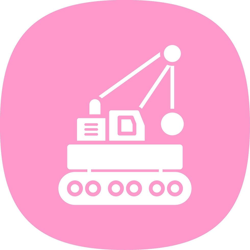 Wrecking Ball Glyph Curve Icon Design vector