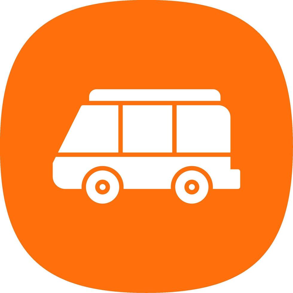 Minibus Glyph Curve Icon Design vector