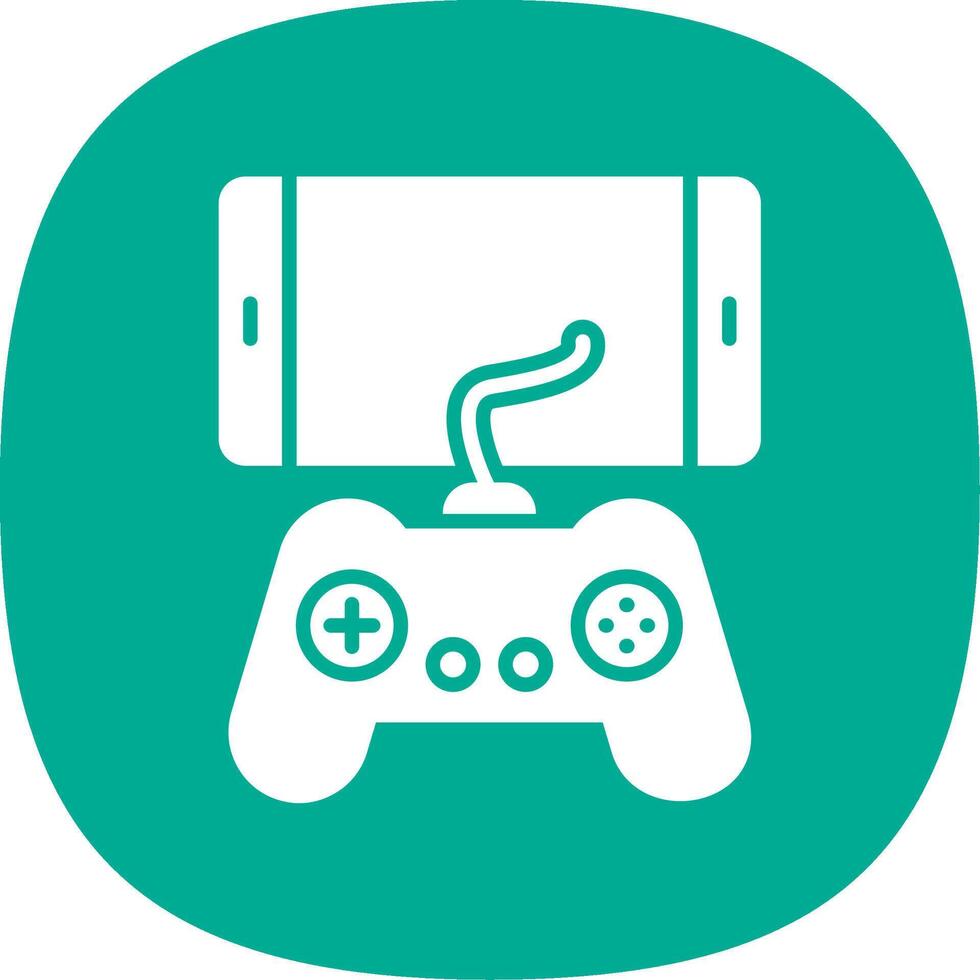 Mobile Game Glyph Curve Icon Design vector