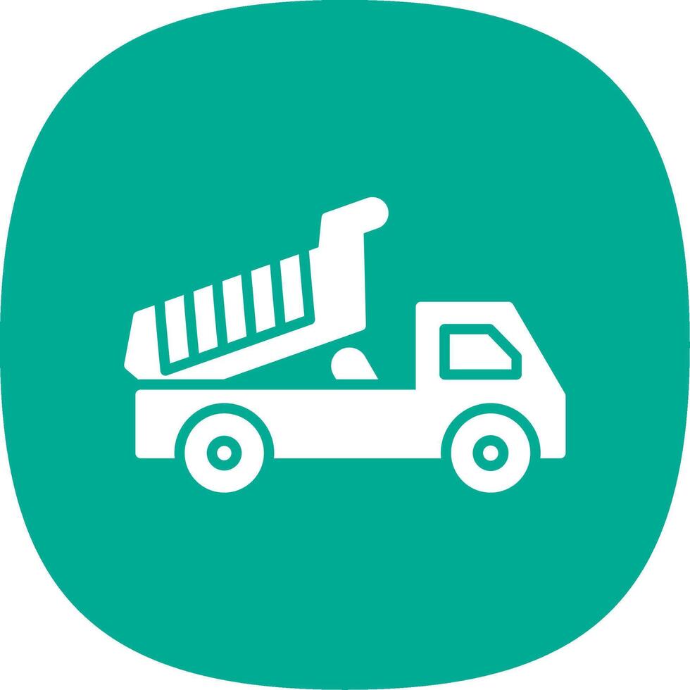 Tipper Glyph Curve Icon Design vector