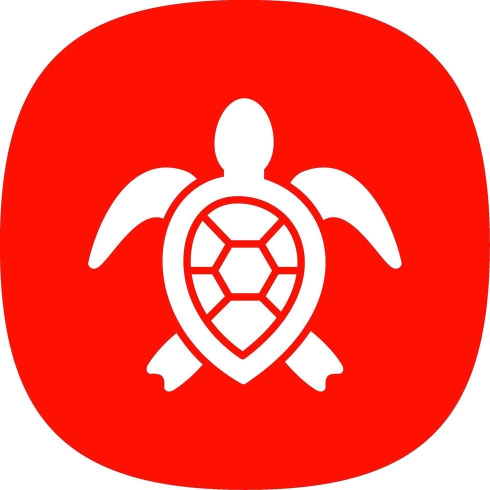 Sea Turtle Glyph Curve Icon Design vector