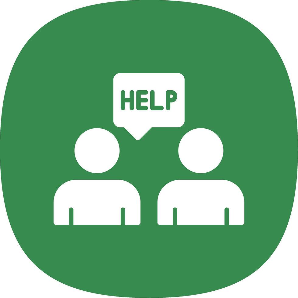 Ask For Help Glyph Curve Icon Design vector