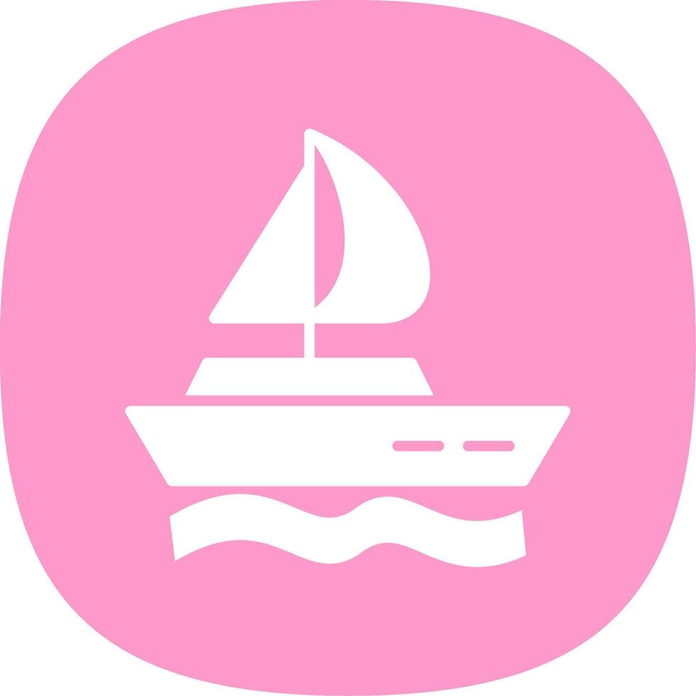 Boat Glyph Curve Icon Design vector