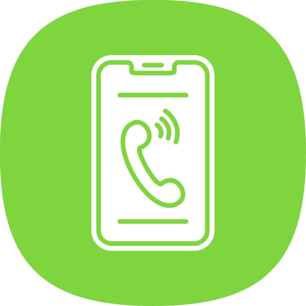 Phone Glyph Curve Icon Design vector