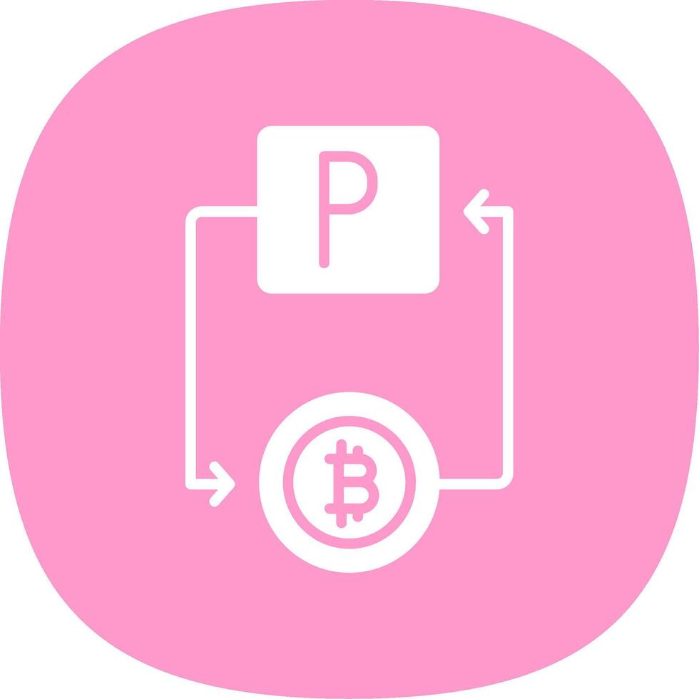 Bitcoin Paypal Glyph Curve Icon Design vector