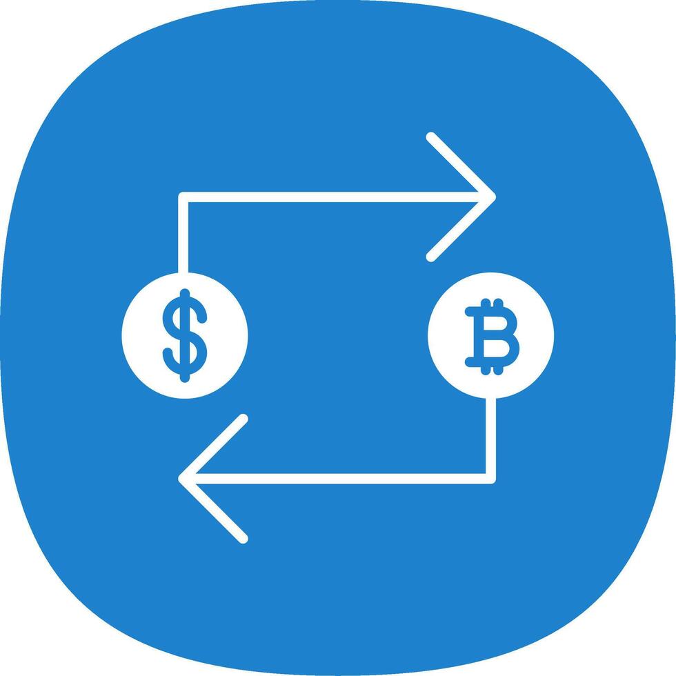 Bitcoin Exchange Glyph Curve Icon Design vector