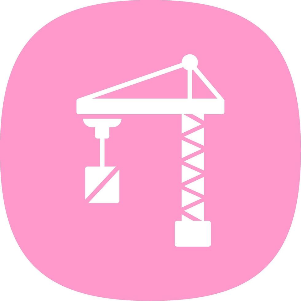 Port Crane Glyph Curve Icon Design vector