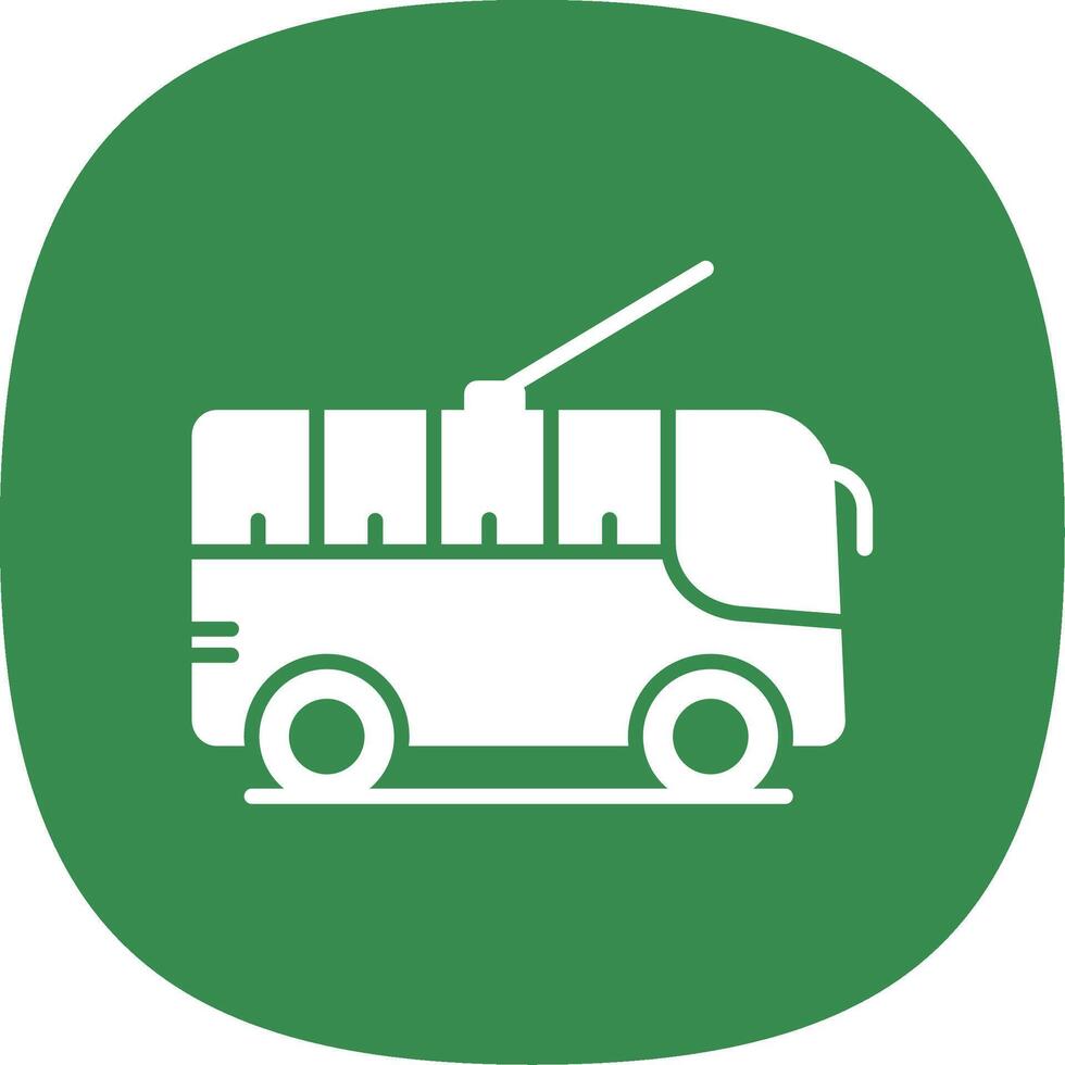 Trolleybus Glyph Curve Icon Design vector